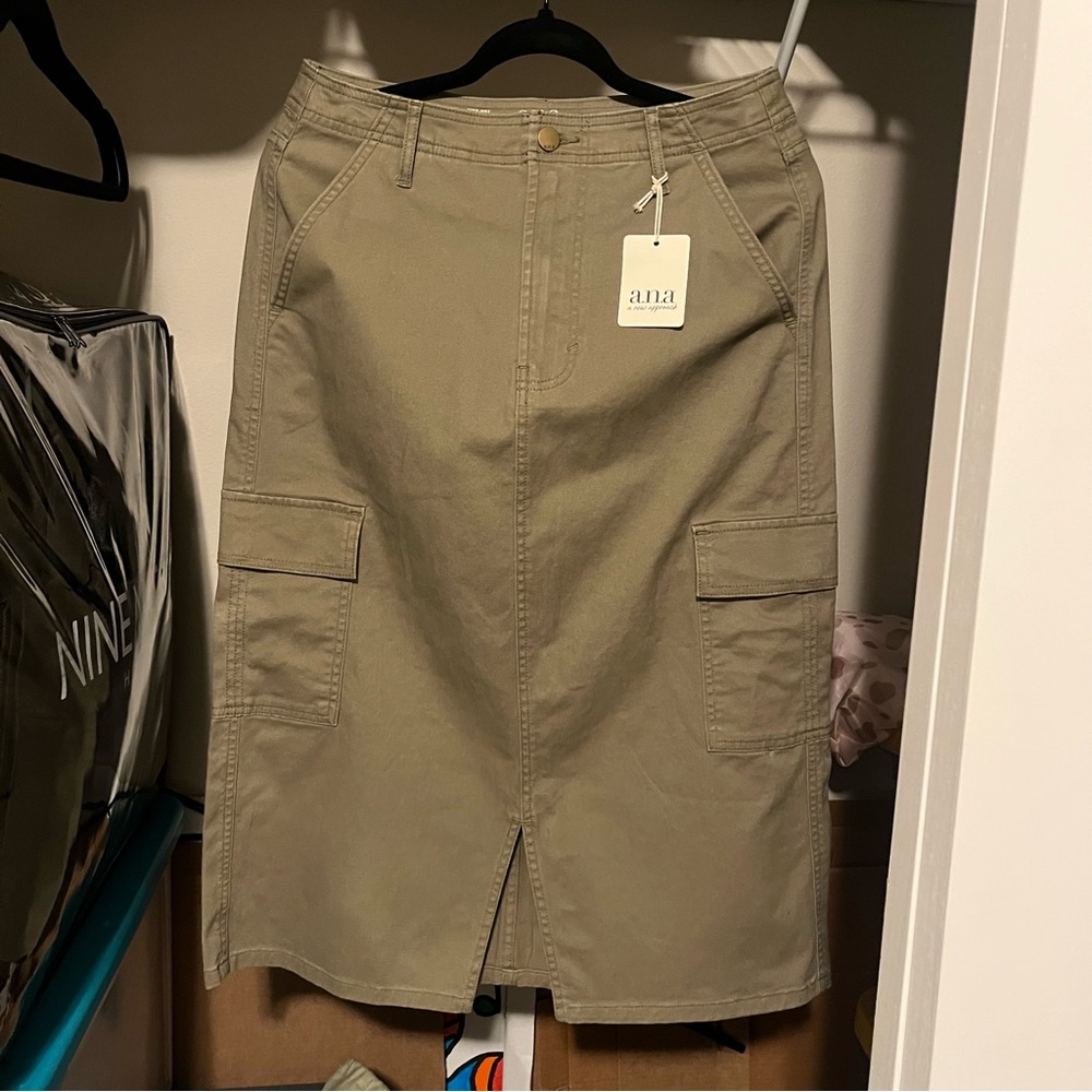 A.n.a Midi Cargo Slit Skirt